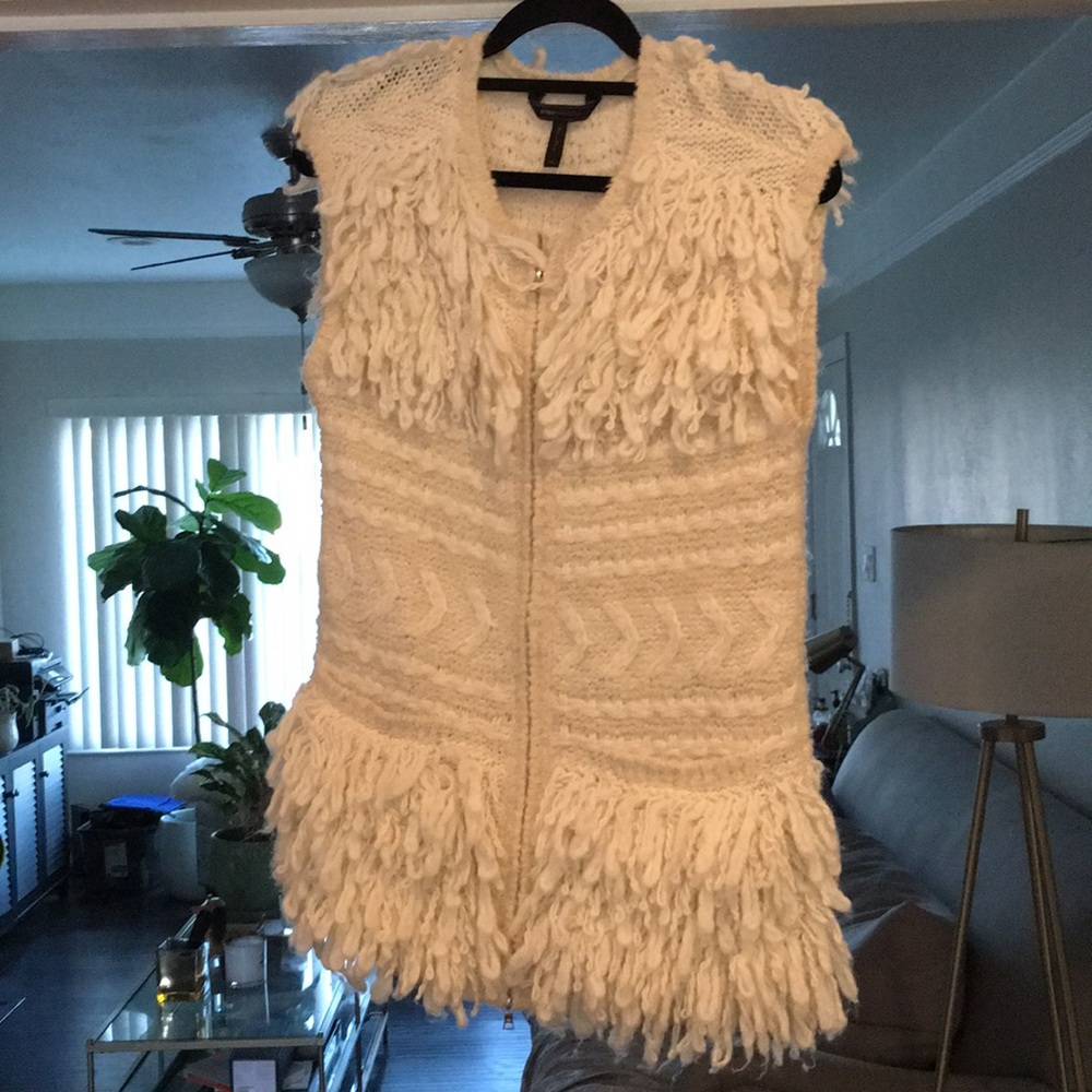 BCBG Alton Wool Alpaca Shag Vest